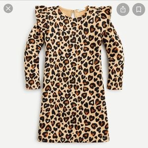 Jcrew fleece dress in leopard heart
